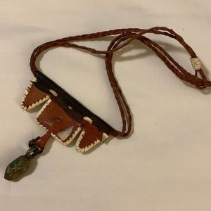 New Brown Leather Necklace